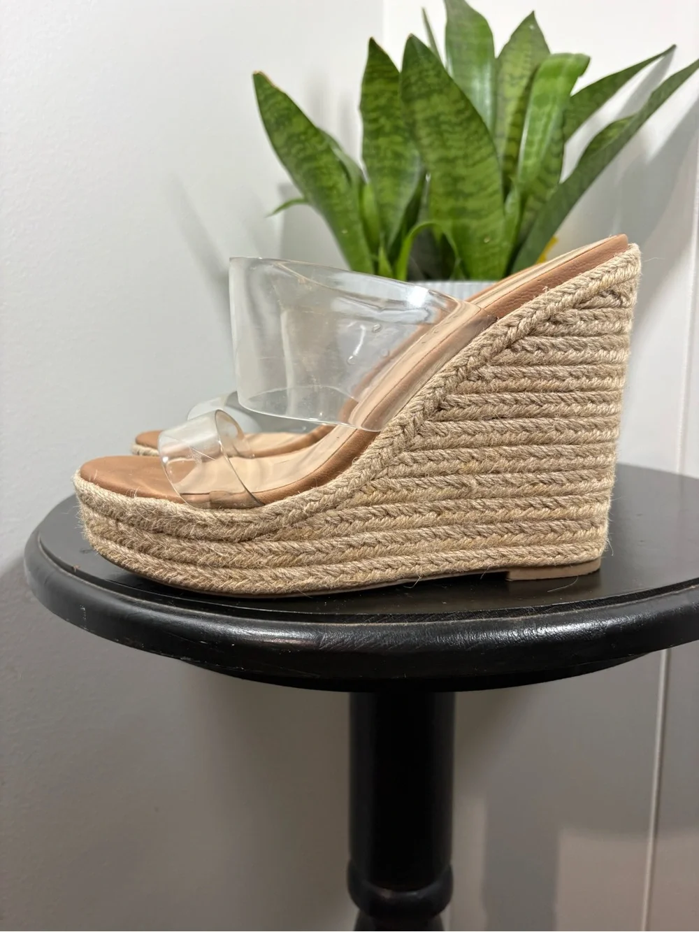 🥥 Coconuts by Matisse 🌴 Big Fan slip-on espadrille wedge with clear straps 6.5M - Picture 3 of 9